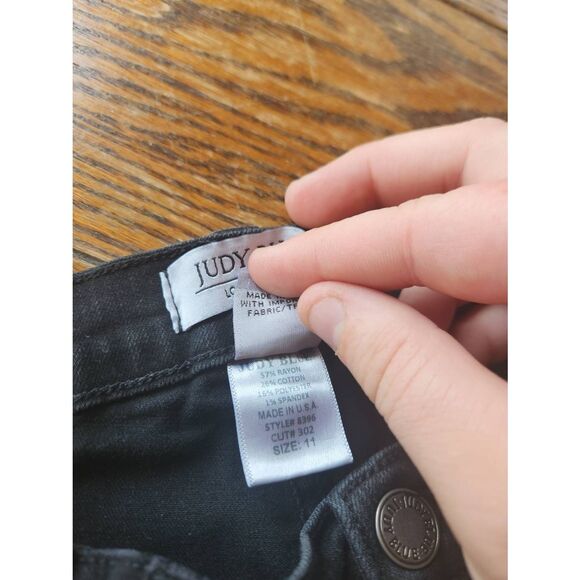 Women's Distressed Black Flare Jeans - Picture 4 of 6